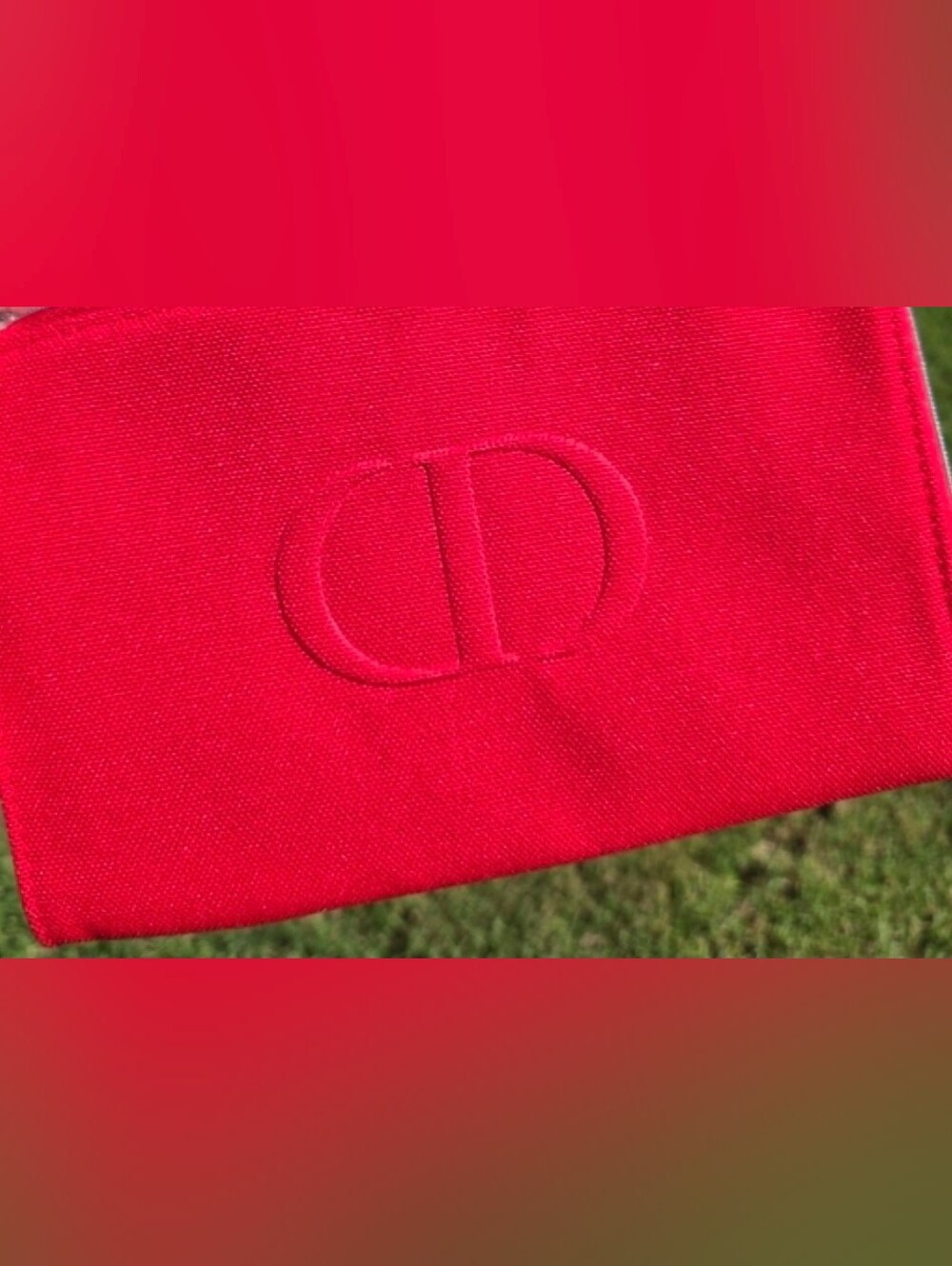 Dior Beauty Cosmetic Red Canvas Bag Silver Hardware NWOB Dior VIP gift